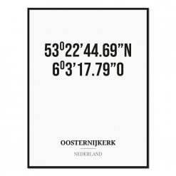 Poster/kaart OOSTERNIJKERK met coördinaten