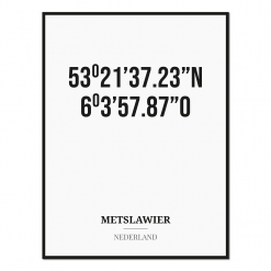 Poster/kaart METSLAWIER met coördinaten