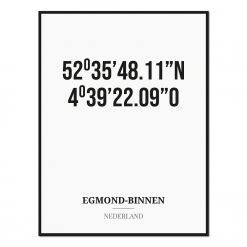 Poster/kaart EGMOND-BINNEN met coördinaten