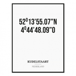 Poster/kaart KUDELSTAART met coördinaten