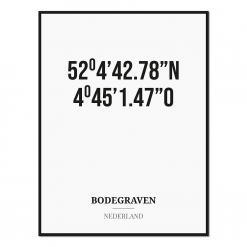 Poster/kaart BODEGRAVEN met coördinaten