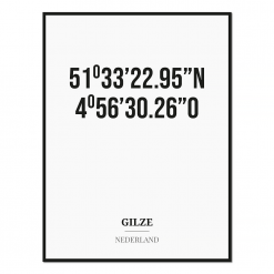 Poster/kaart GILZE met coördinaten