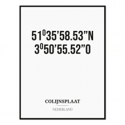 Poster/kaart COLIJNSPLAAT met coördinaten