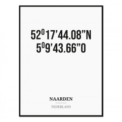 Poster/kaart NAARDEN met coördinaten