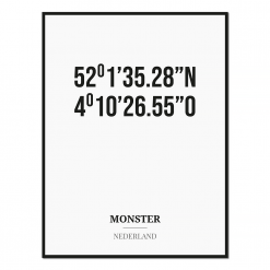 Poster/kaart MONSTER met coördinaten