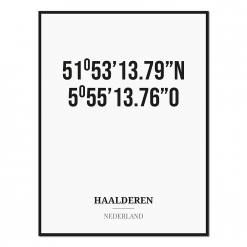Poster/kaart HAALDEREN met coördinaten