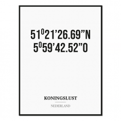 Poster/kaart KONINGSLUST met coördinaten