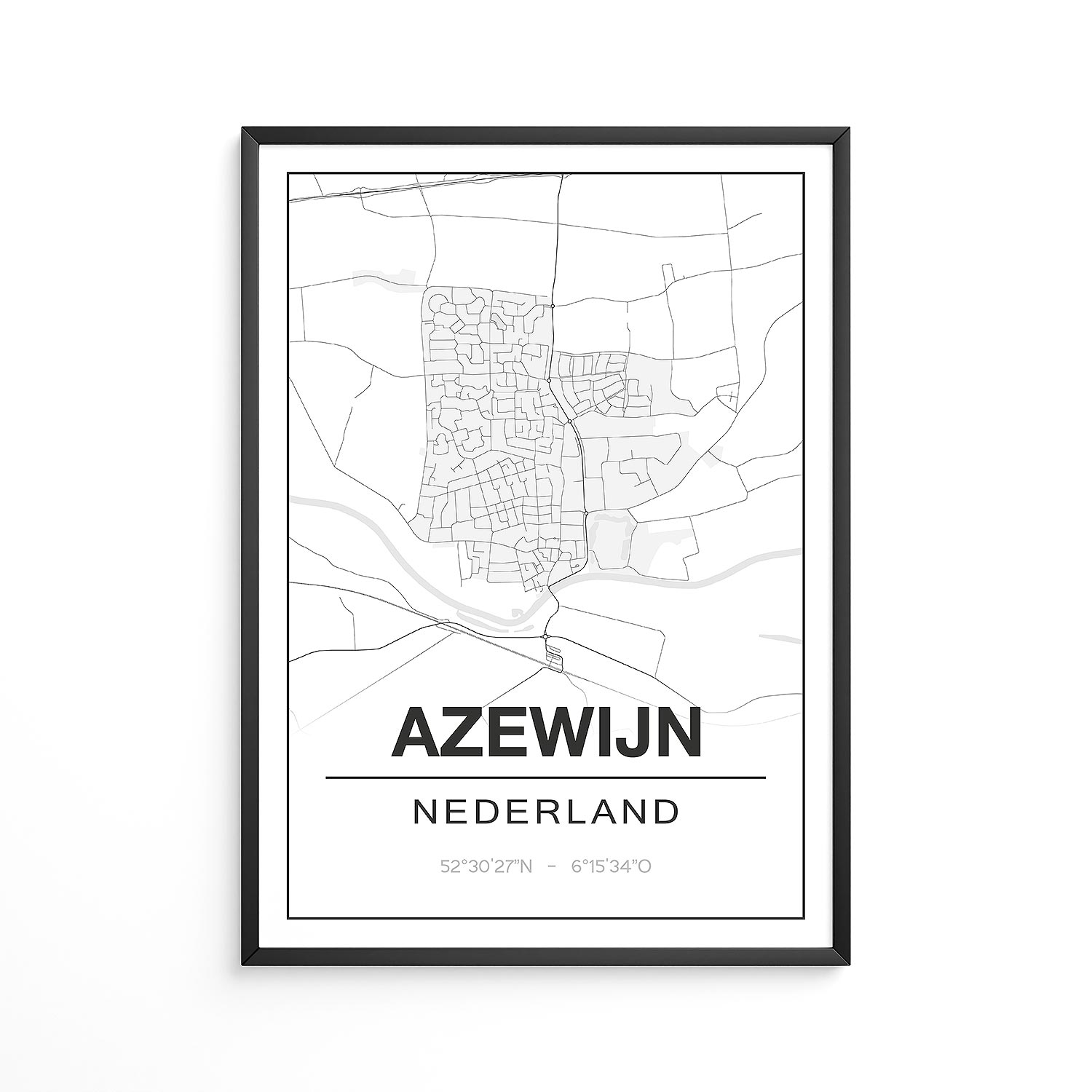 Poster Azewijn - Gelderland - Plattegrond