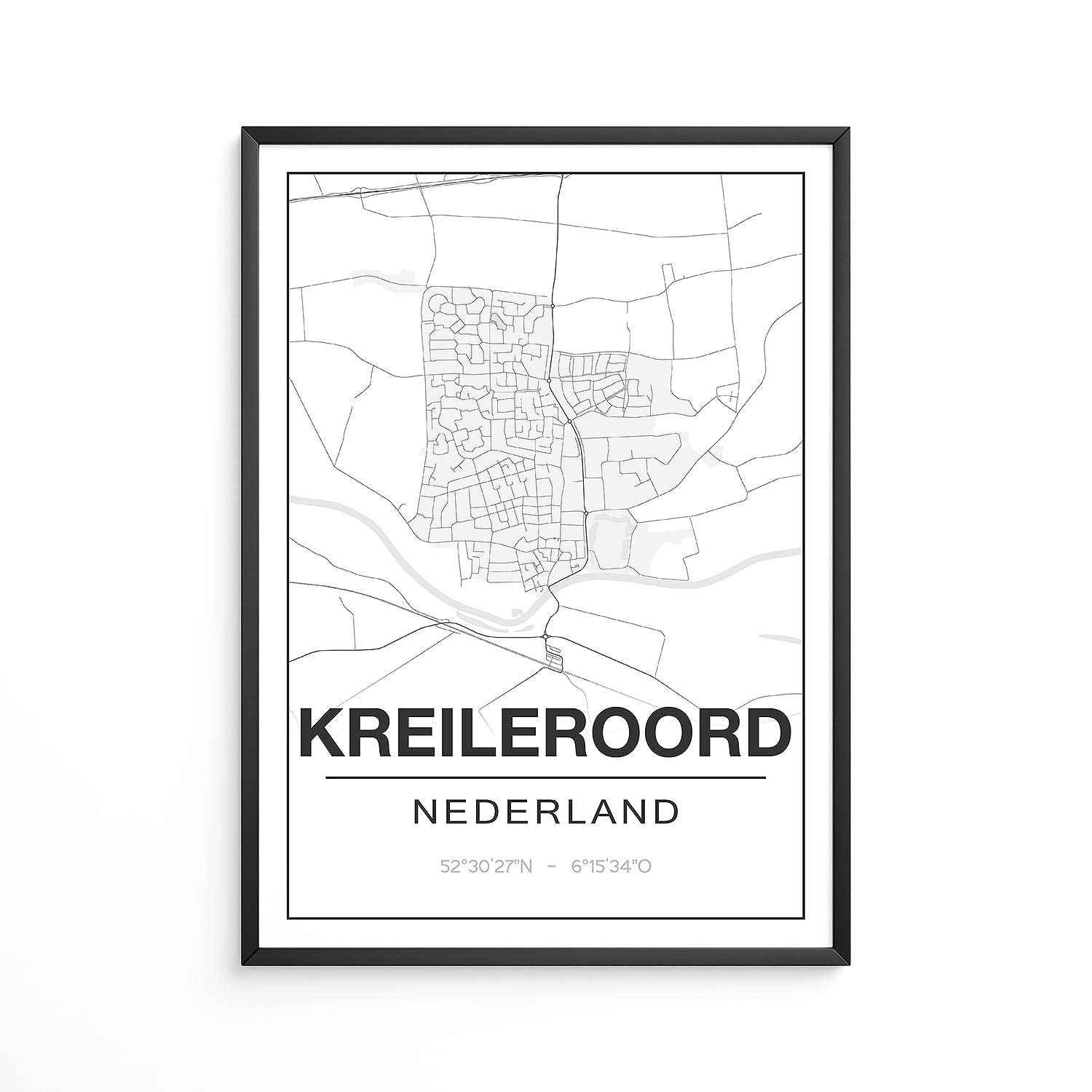 Poster Kreileroord - Noord-Holland - Plattegrond