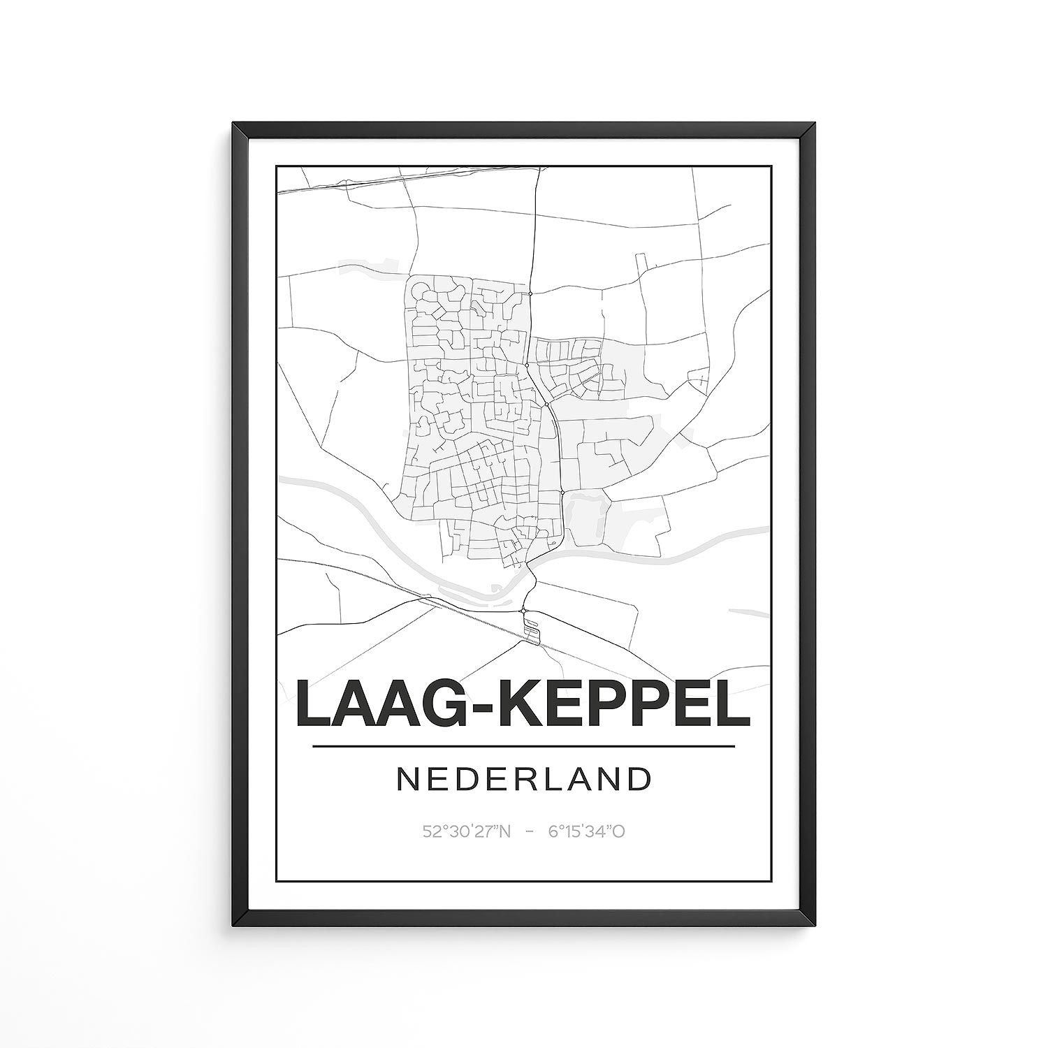 Poster Laag-Keppel - Gelderland - Plattegrond