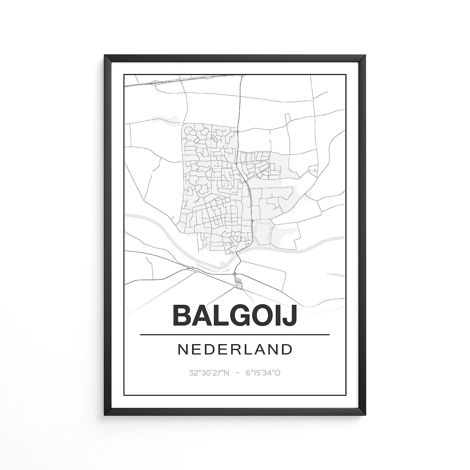 Poster Balgoij - Gelderland - Plattegrond