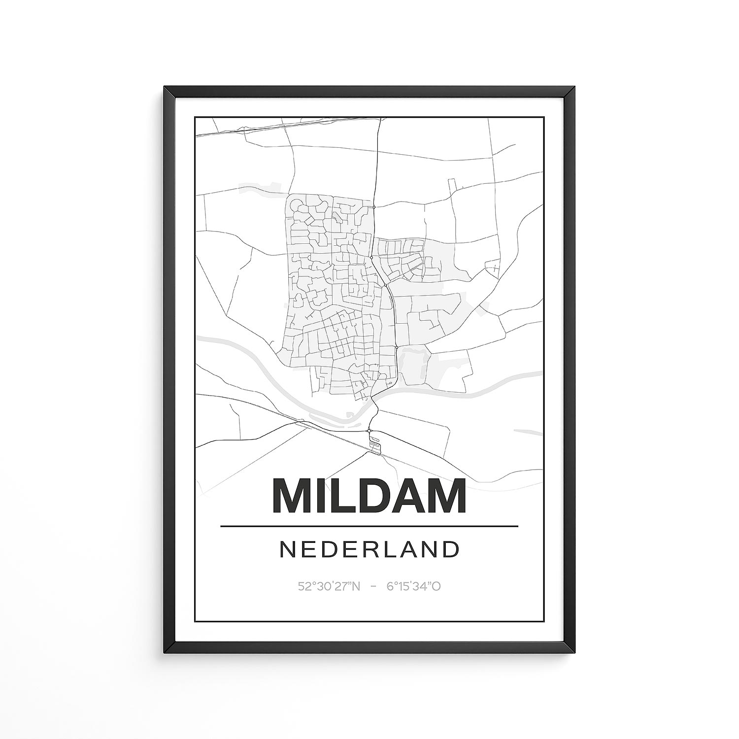 Poster Mildam - Friesland - Plattegrond