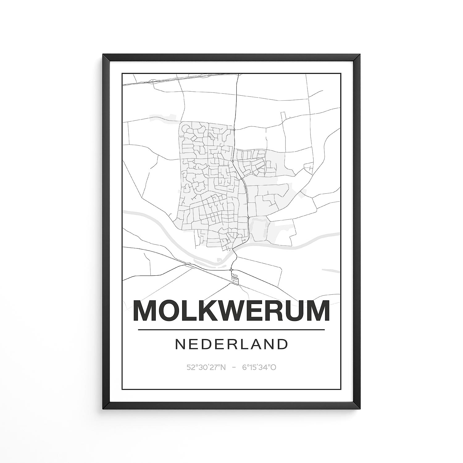 Poster Molkwerum - Friesland - Plattegrond