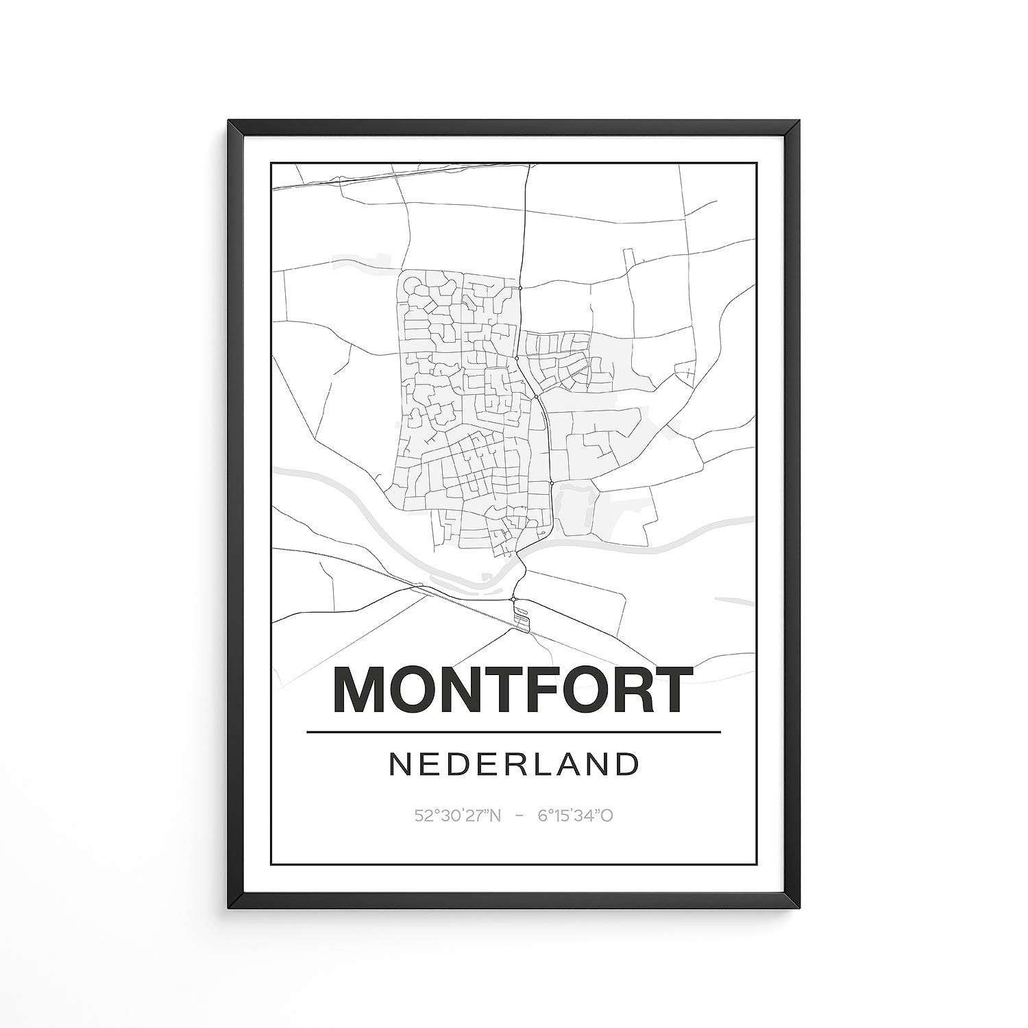 Poster Montfort - Limburg - Plattegrond