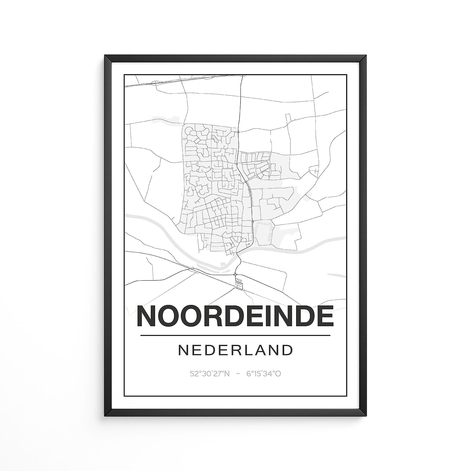 Poster Noordeinde - Noord-Holland - Plattegrond