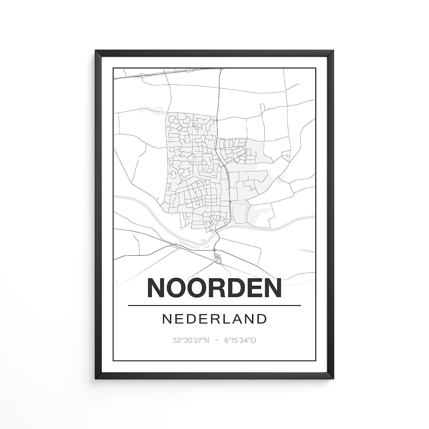 Poster Noorden - Zuid-Holland - Plattegrond
