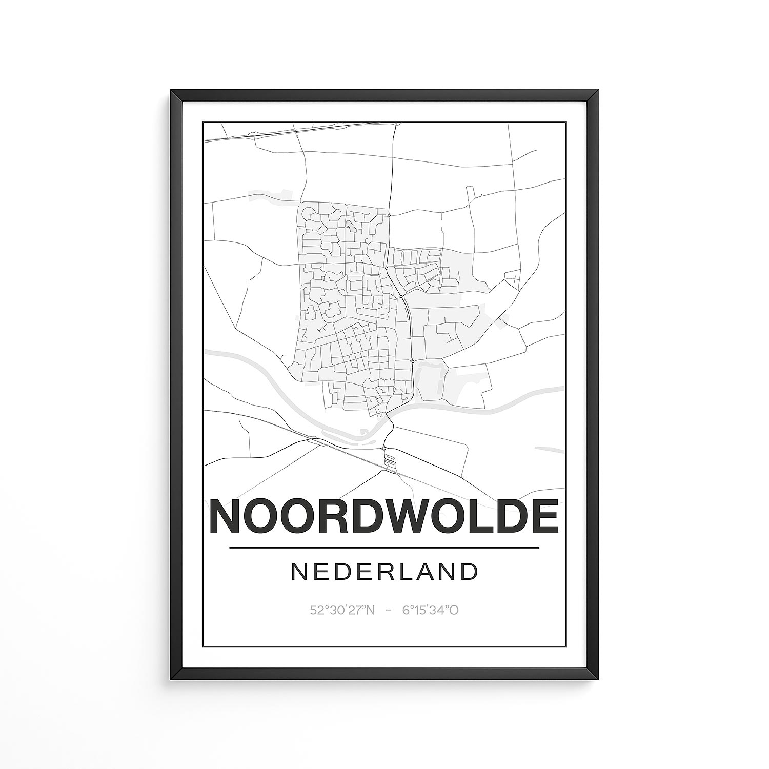 Poster Noordwolde - Groningen - Plattegrond