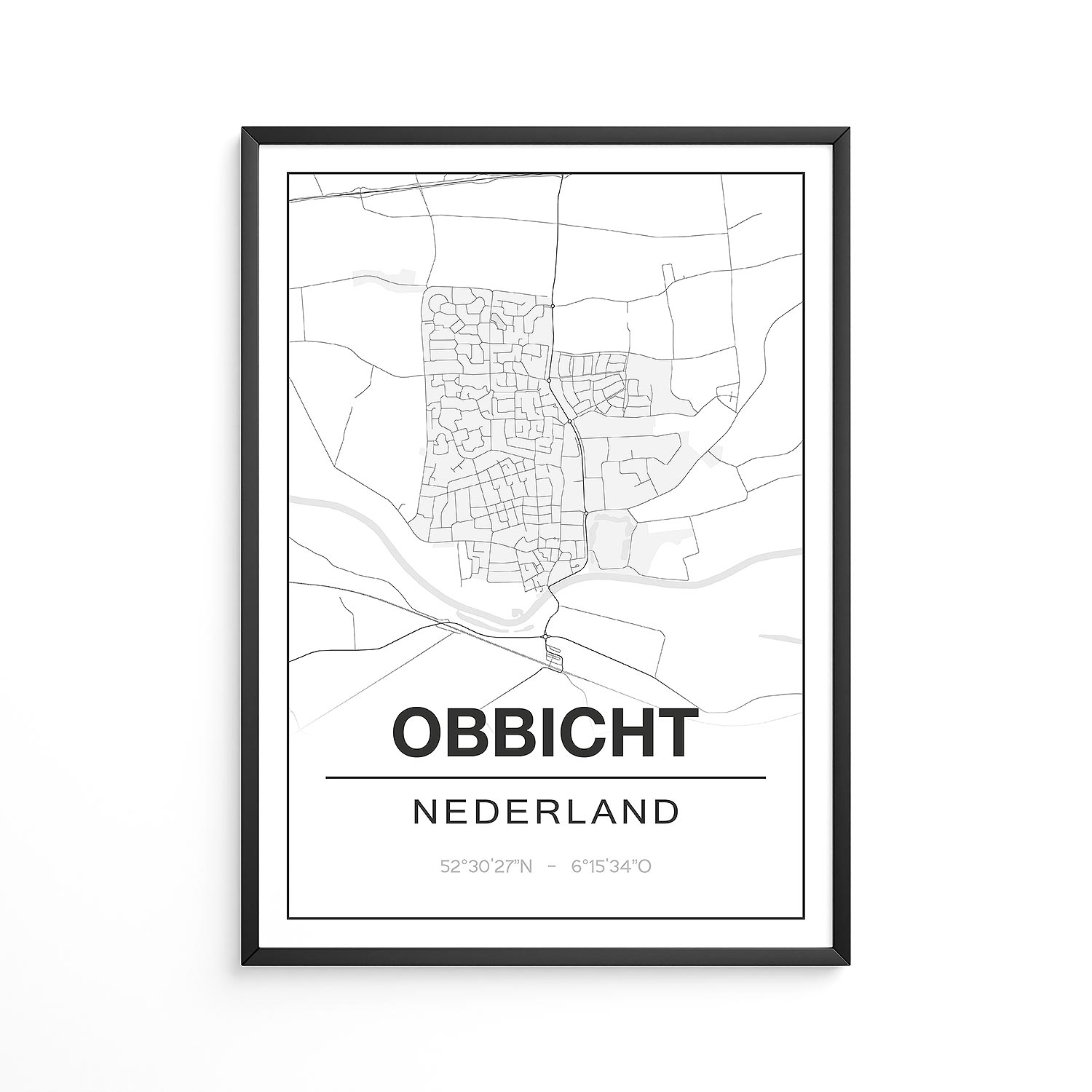 Poster Obbicht - Limburg - Plattegrond