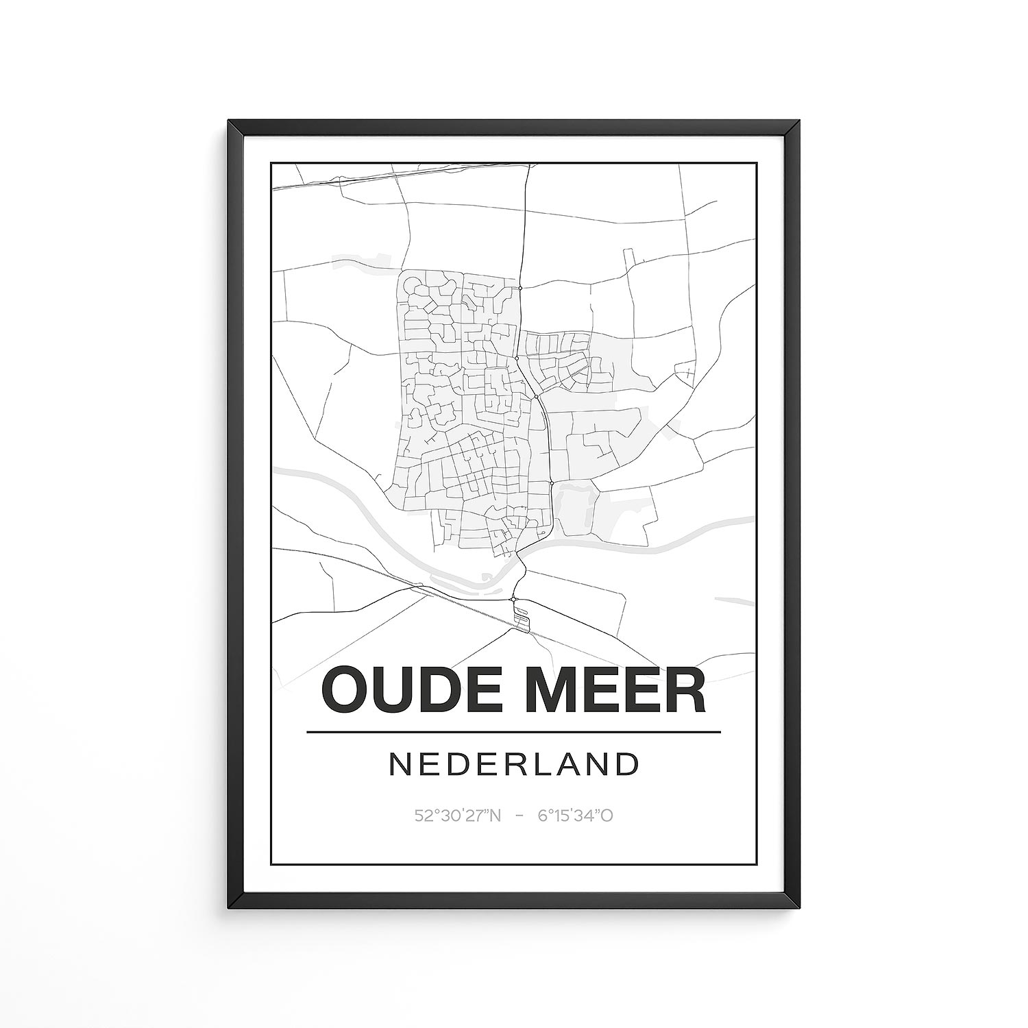 Poster Oude Meer - Noord-Holland - Plattegrond