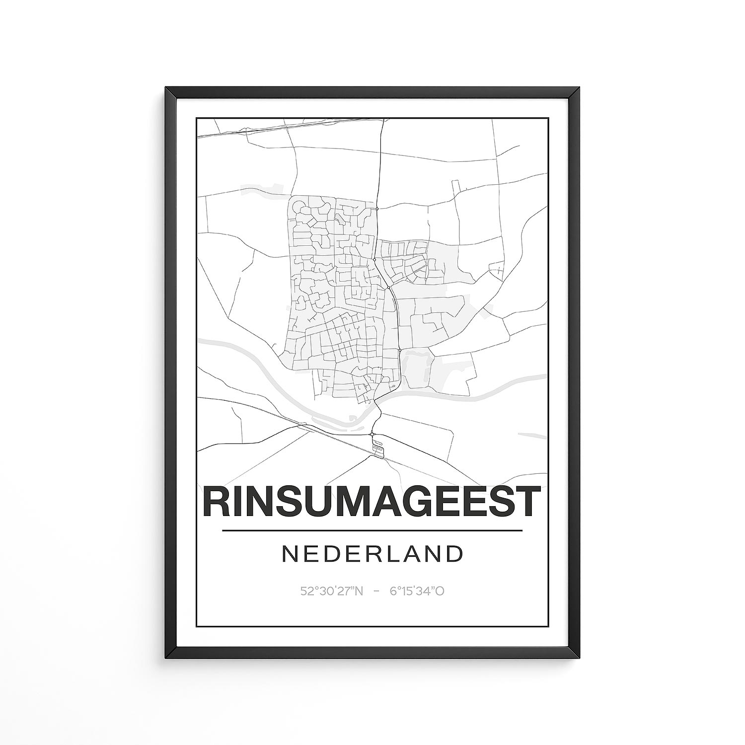 Poster Rinsumageest - Friesland - Plattegrond