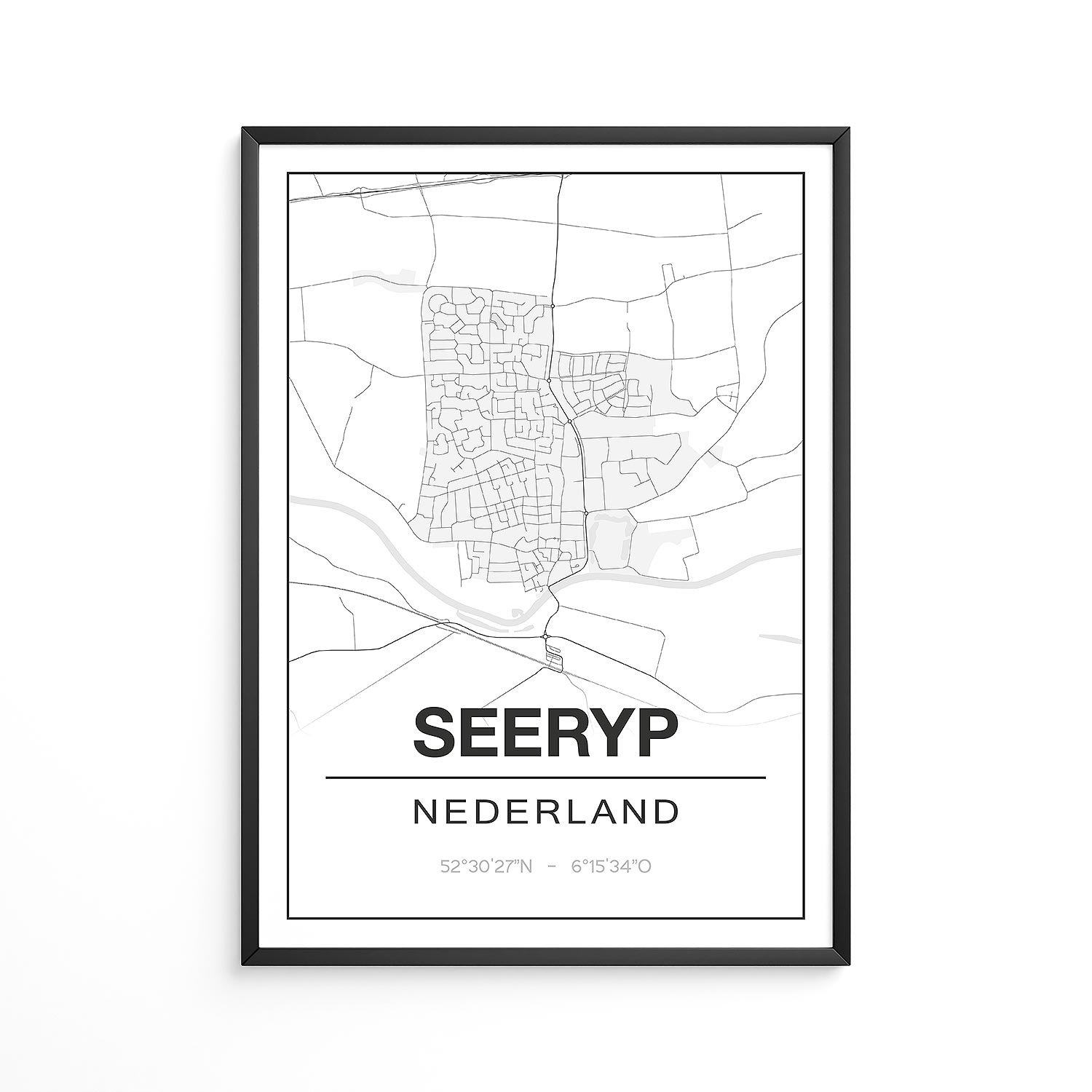 Poster Seeryp - Friesland - Plattegrond