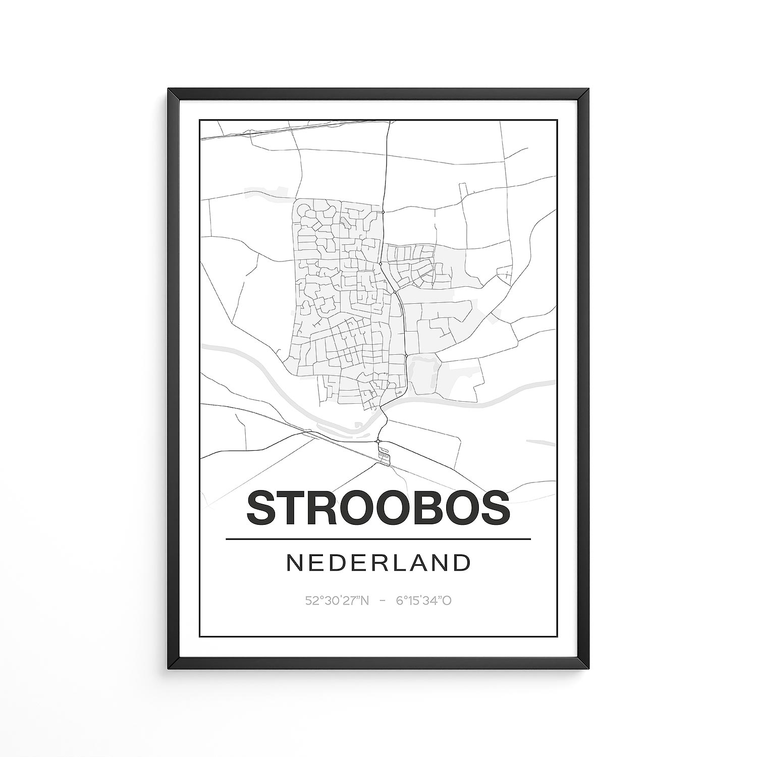 Poster Stroobos - Friesland - Plattegrond