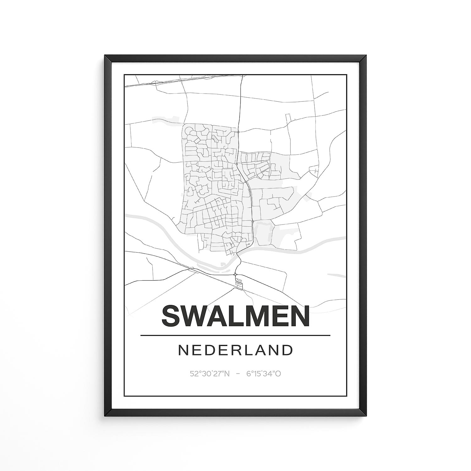 Poster Swalmen - Limburg - Plattegrond