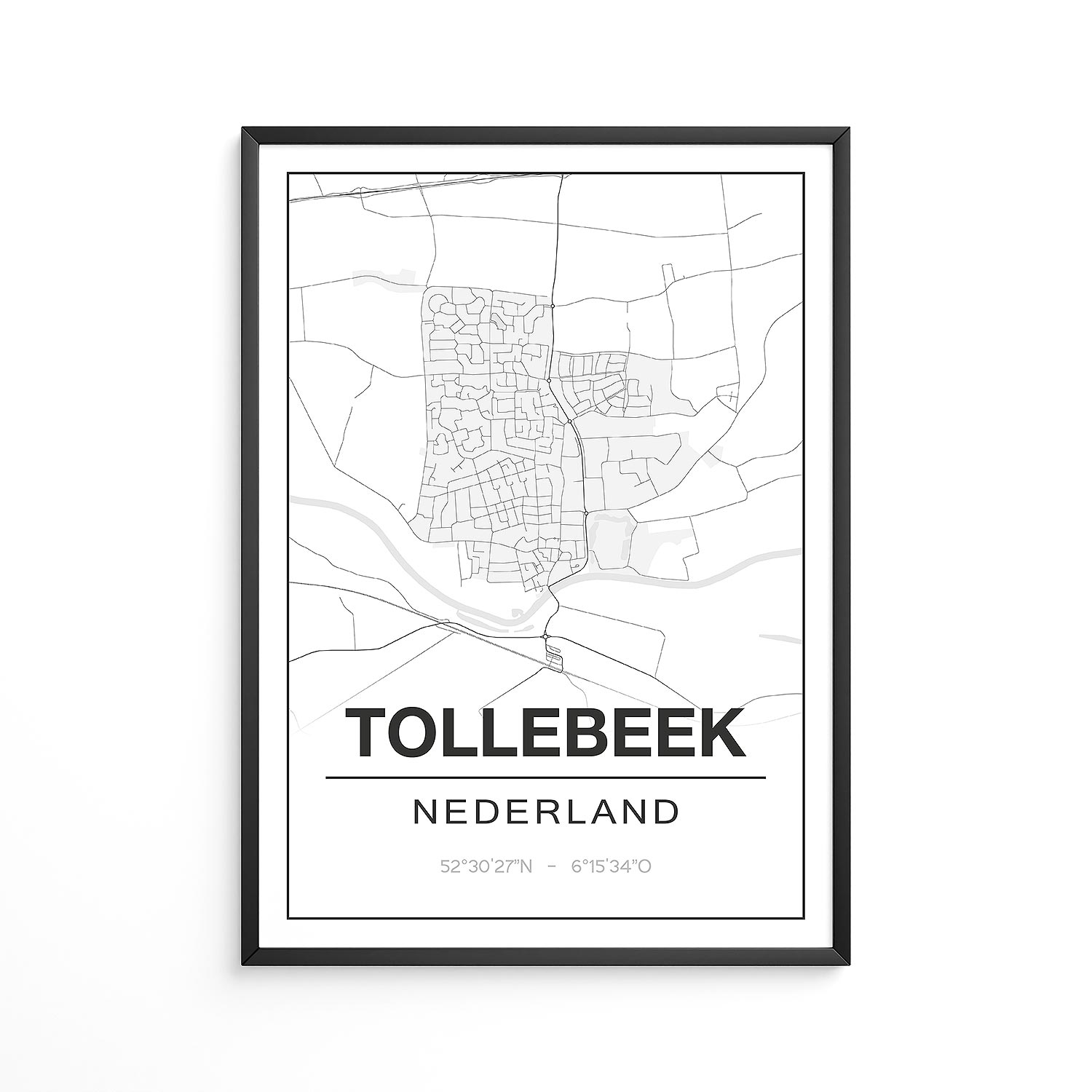 Poster Tollebeek - Flevoland - Plattegrond