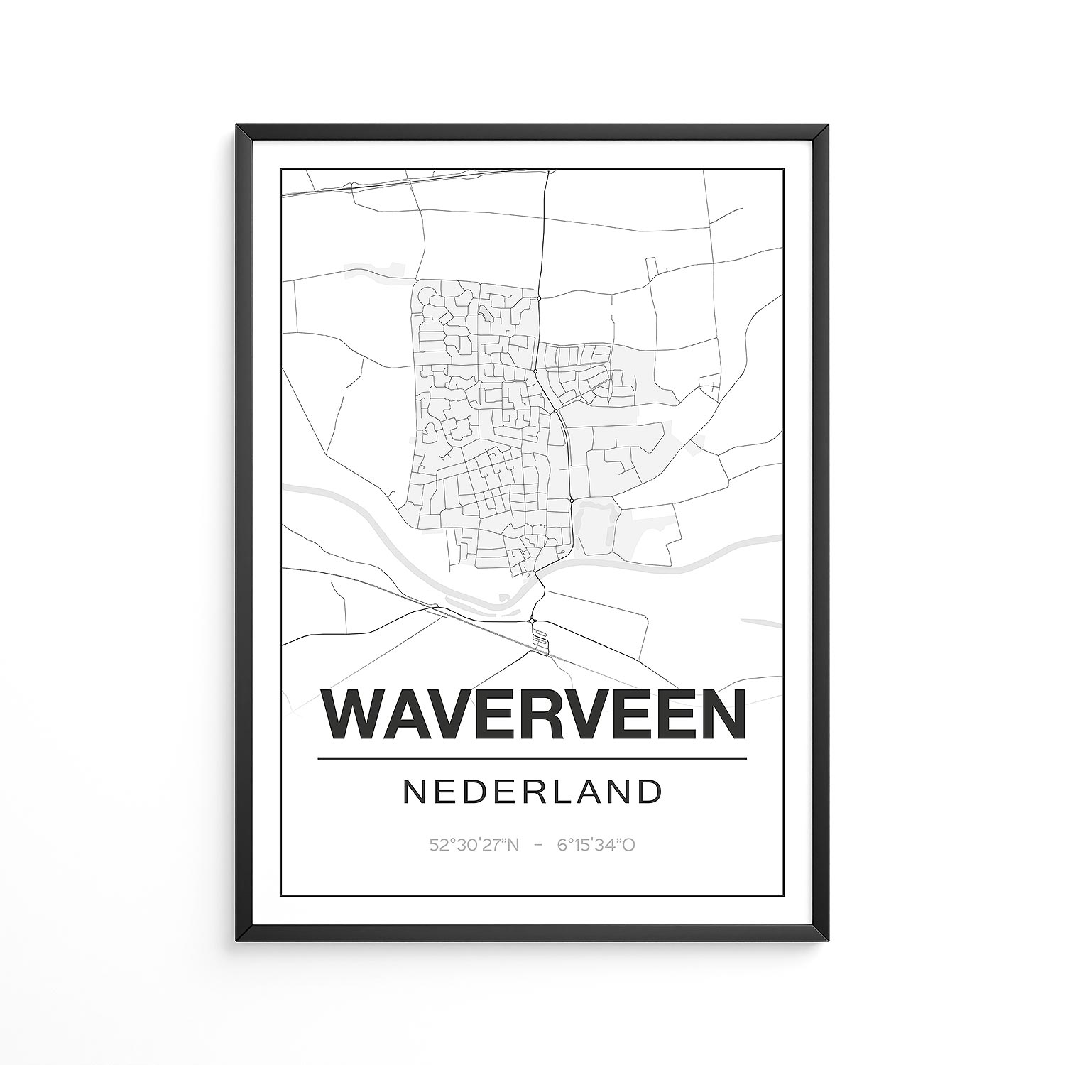 Poster Waverveen - Utrecht - Plattegrond