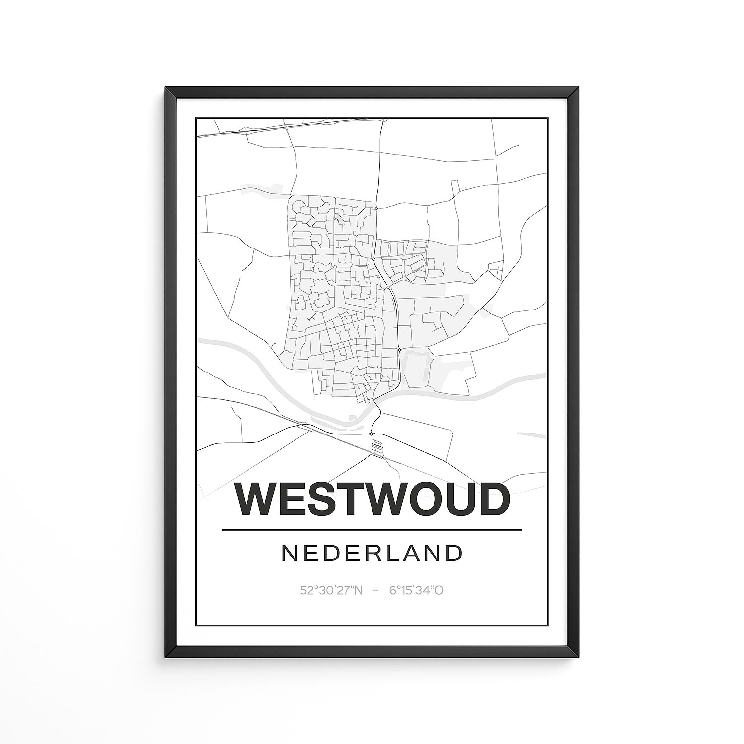 Poster Westwoud - Noord-Holland - Plattegrond