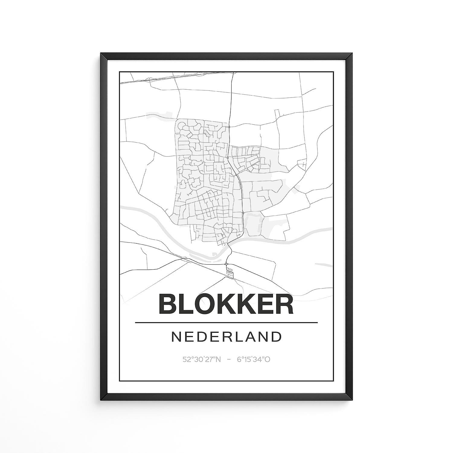 Poster Blokker - Noord-Holland - Plattegrond