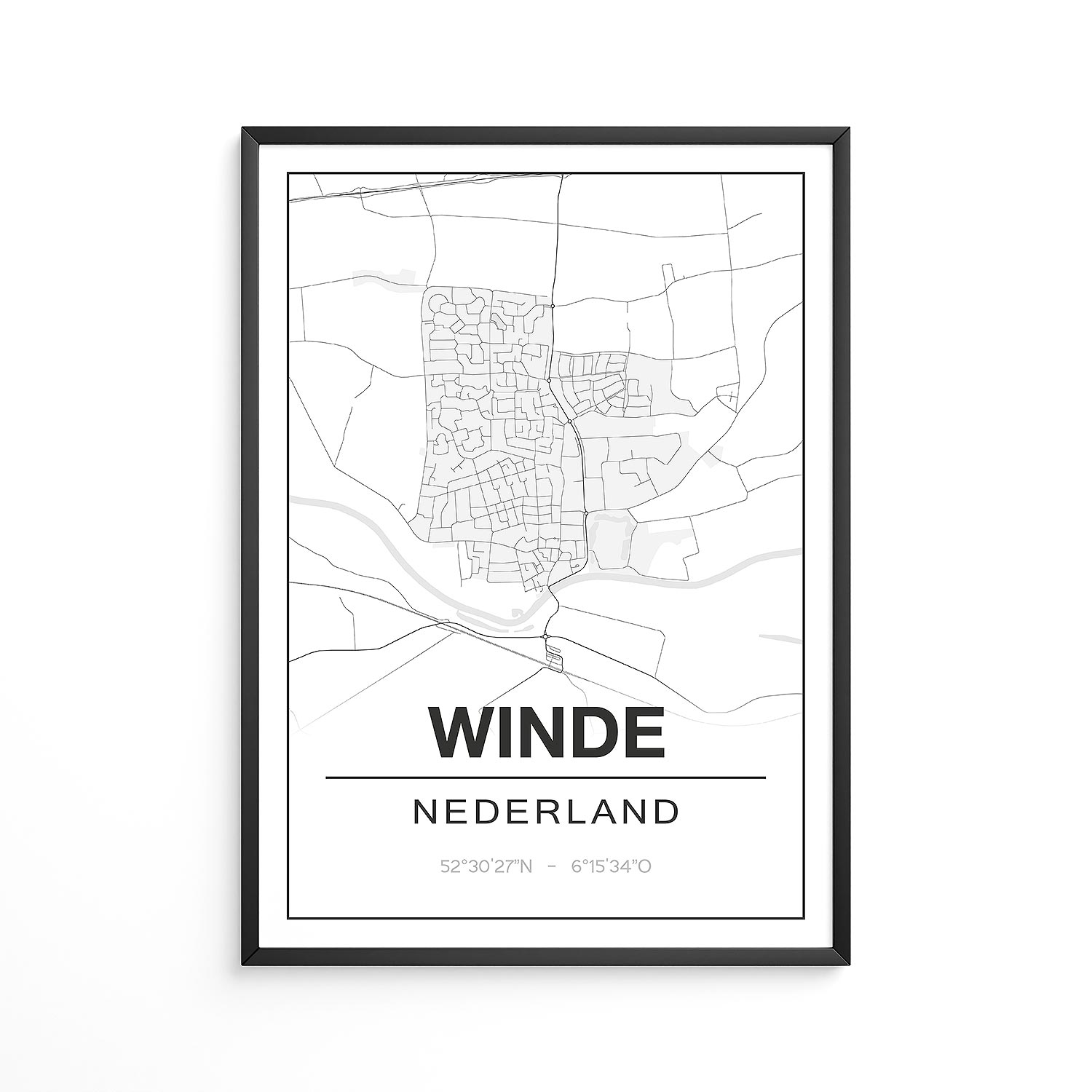 Poster Winde - Drenthe - Plattegrond