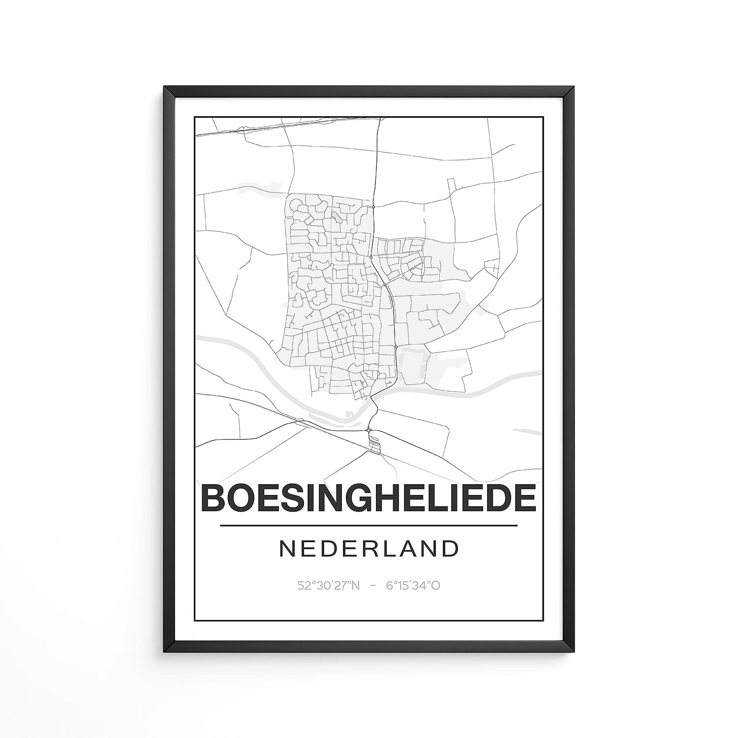 Poster Boesingheliede - Noord-Holland - Plattegrond