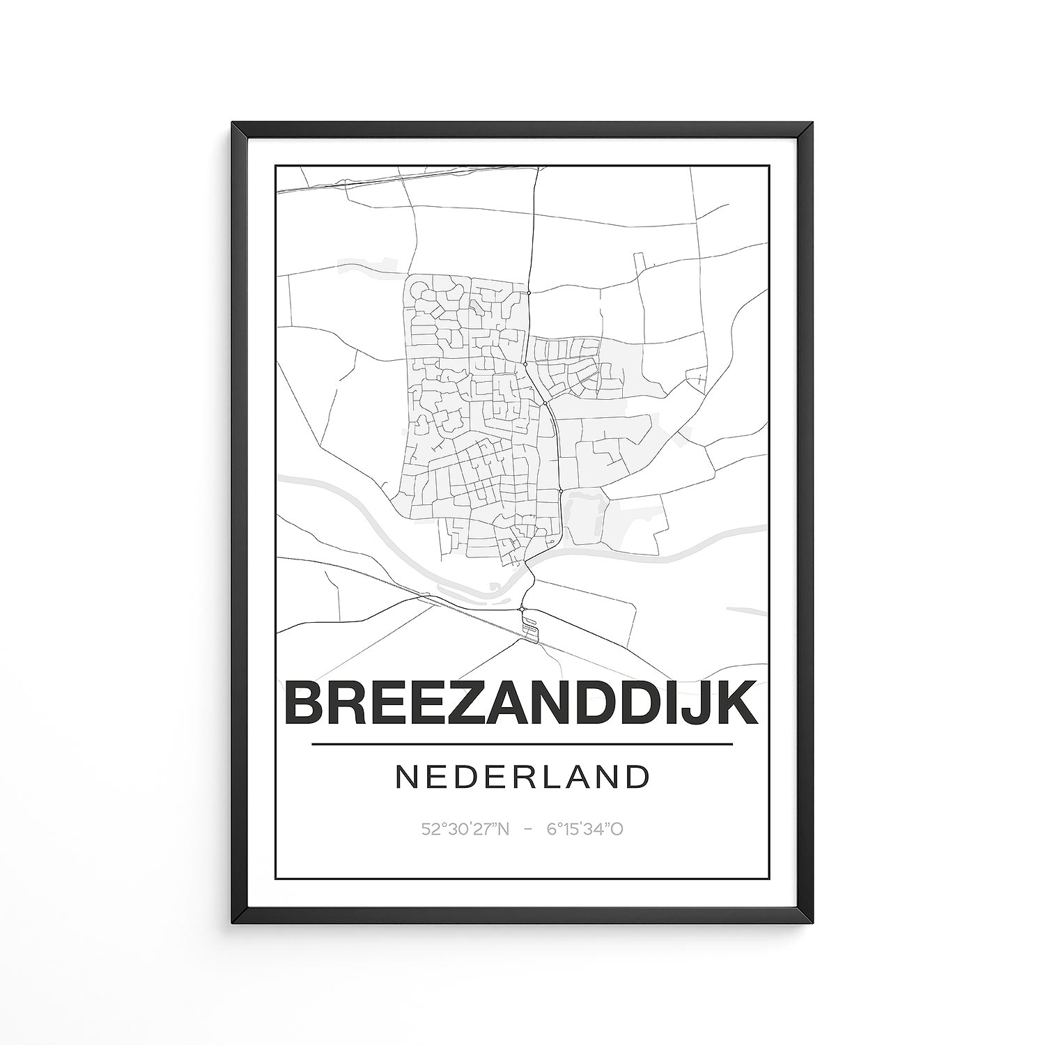 Poster Breezanddijk - Friesland - Plattegrond