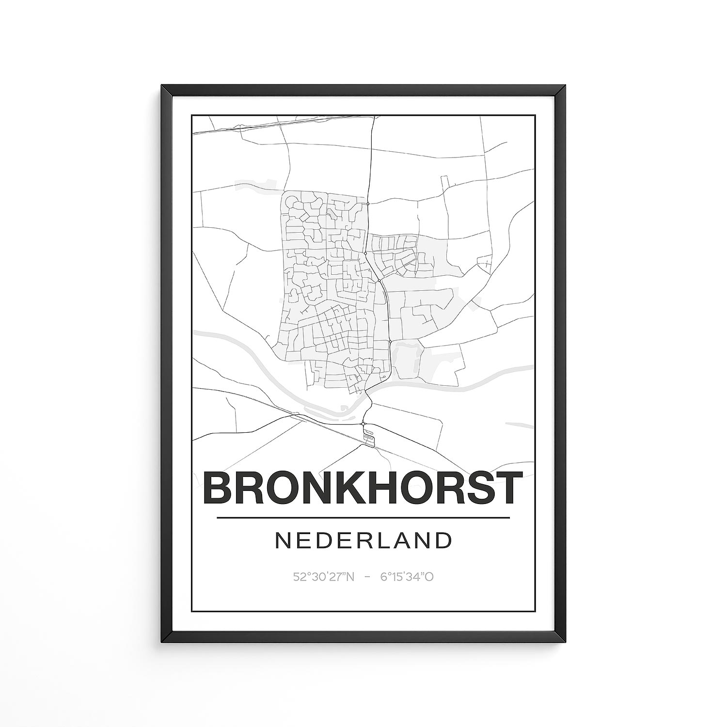Poster Bronkhorst - Gelderland - Plattegrond