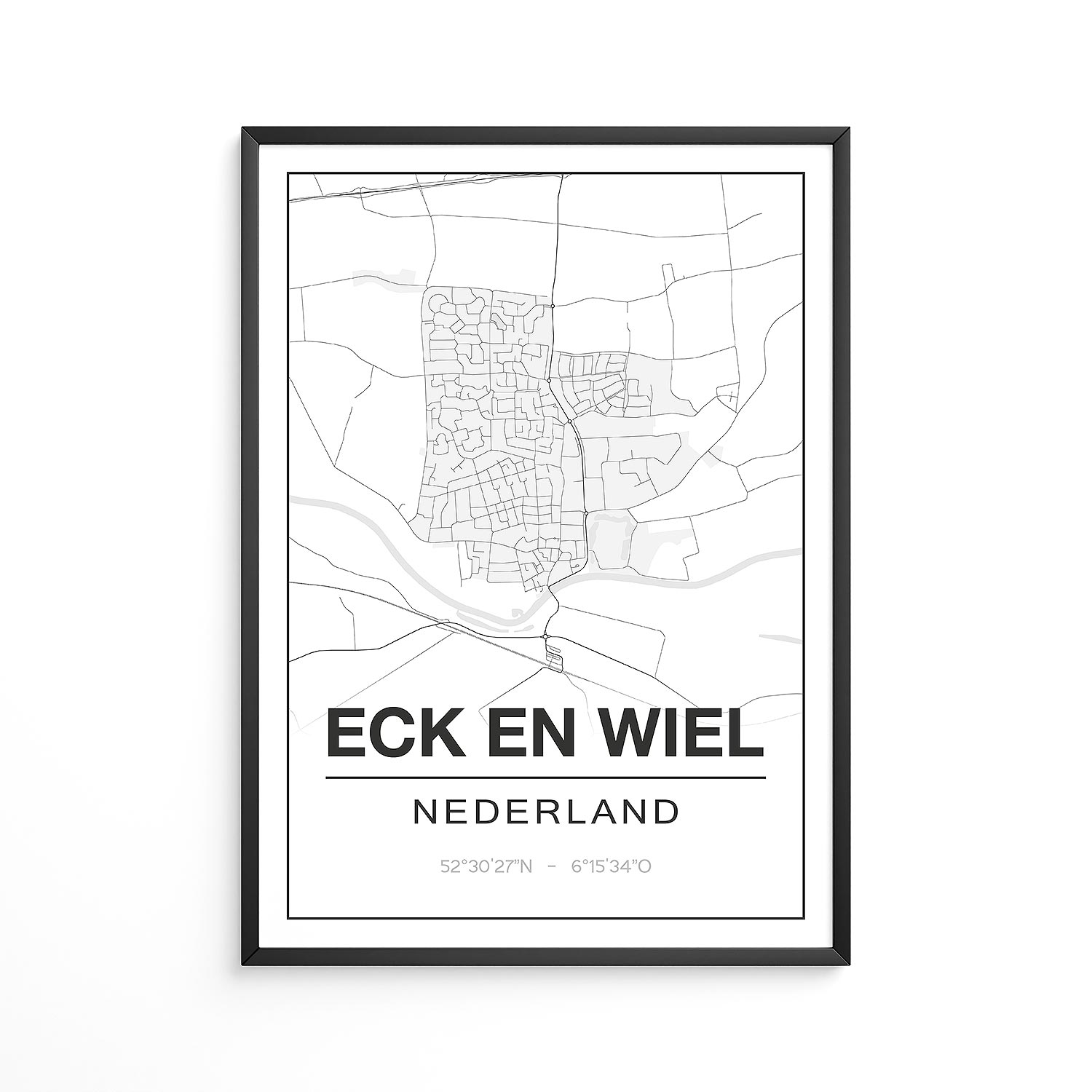 Poster Eck en Wiel - Gelderland - Plattegrond
