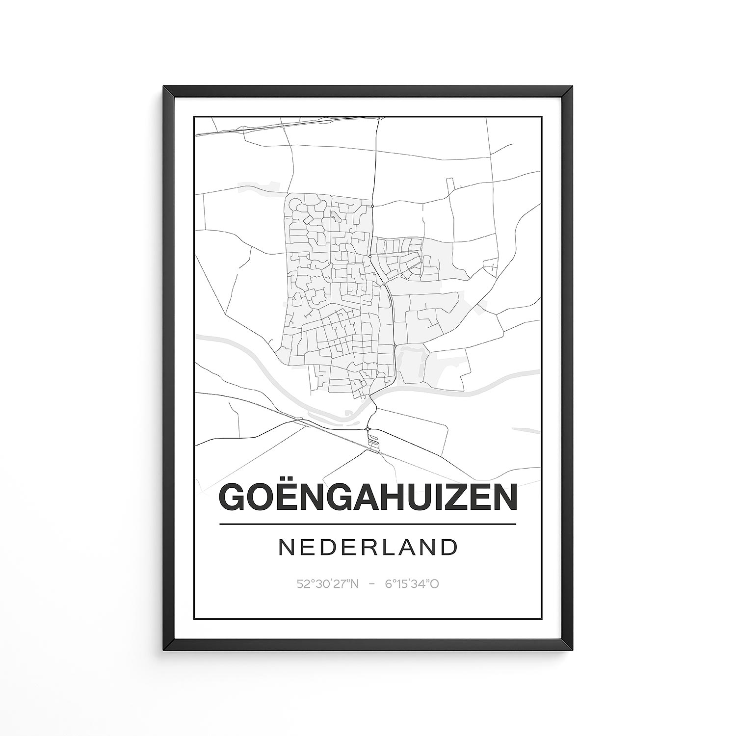 Poster Goëngahuizen - Friesland - Plattegrond