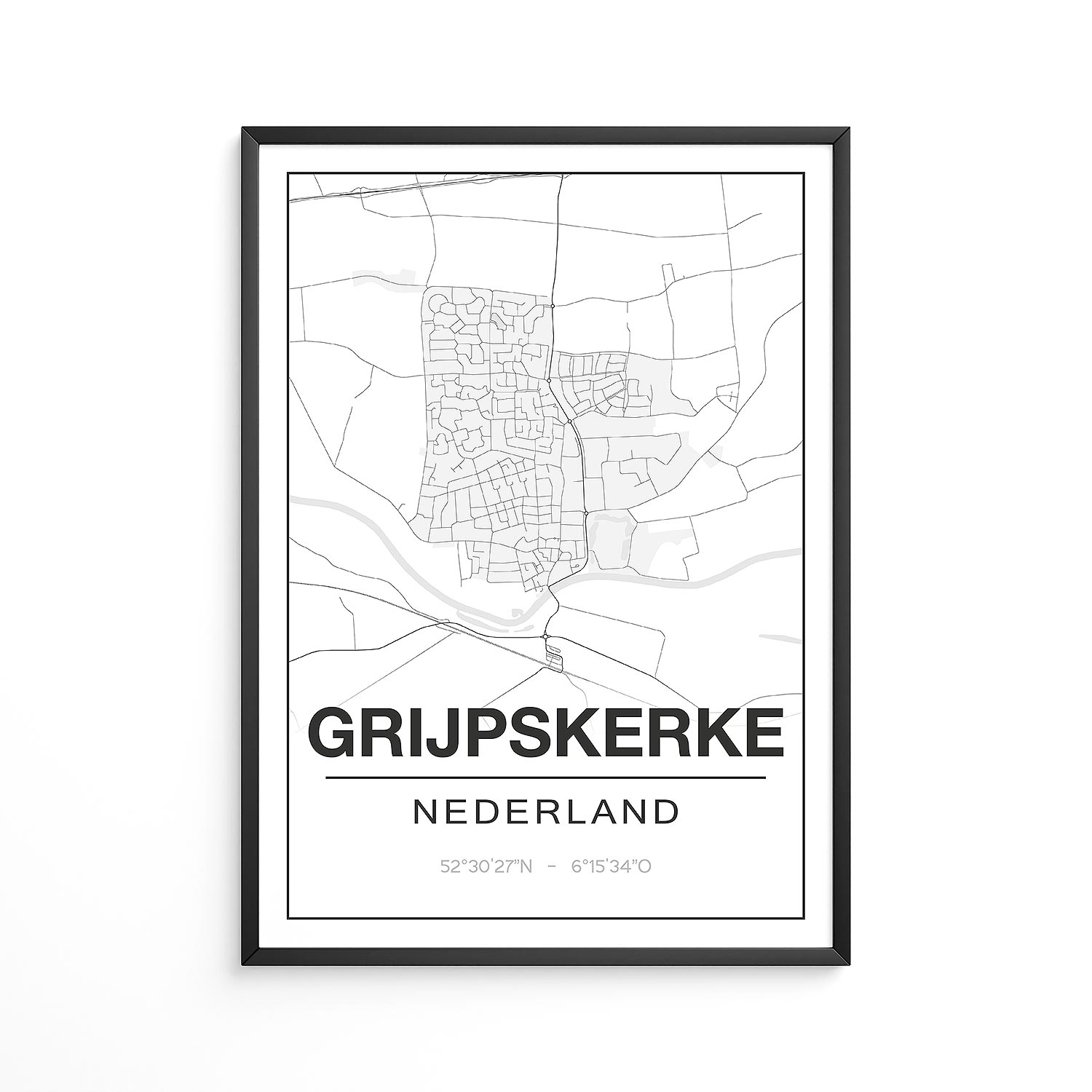 Poster Grijpskerke - Zeeland - Plattegrond