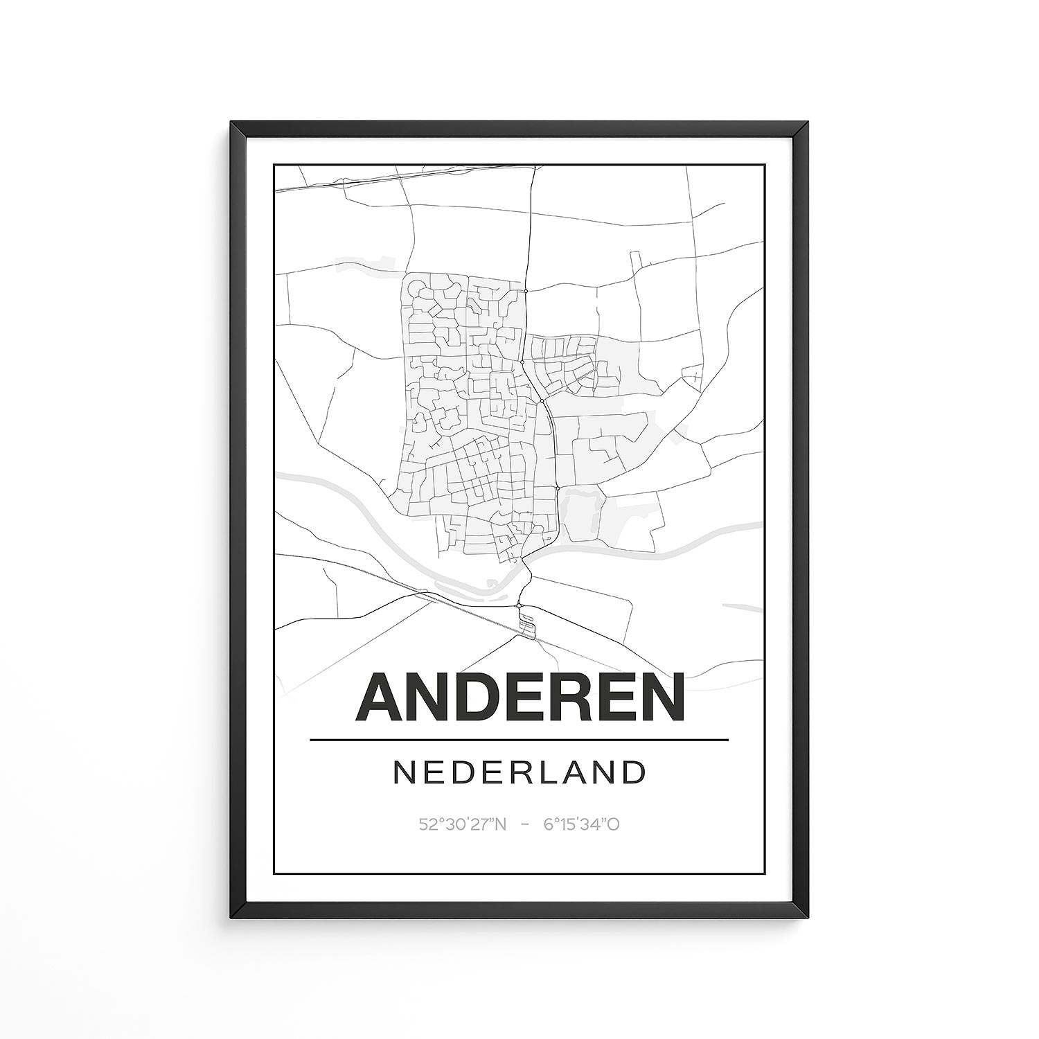 Poster Anderen - Drenthe - Plattegrond