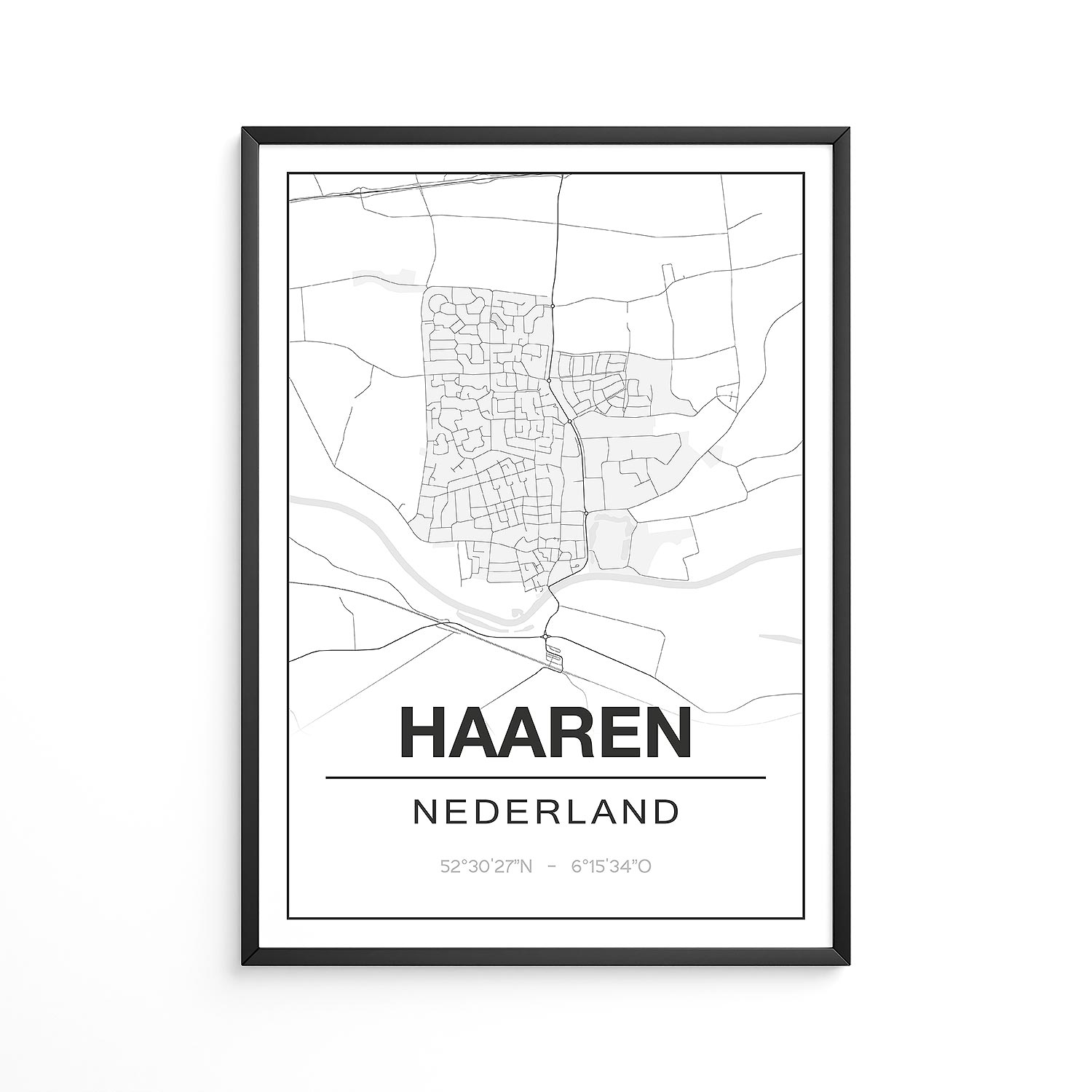 Poster Haaren - Noord-Brabant - Plattegrond