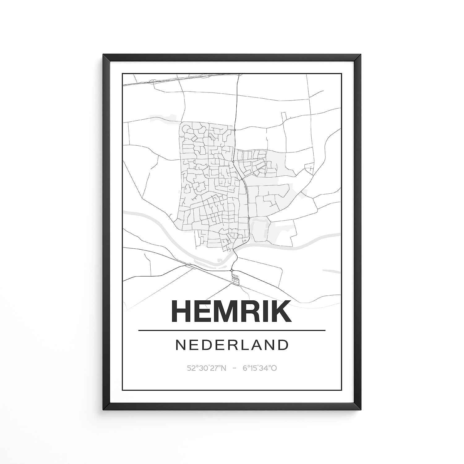 Poster Hemrik - Friesland - Plattegrond