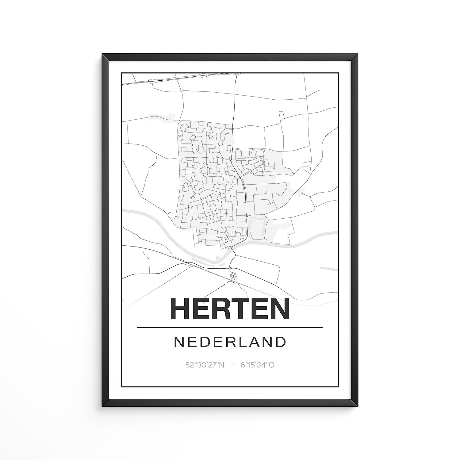 Poster Herten - Limburg - Plattegrond