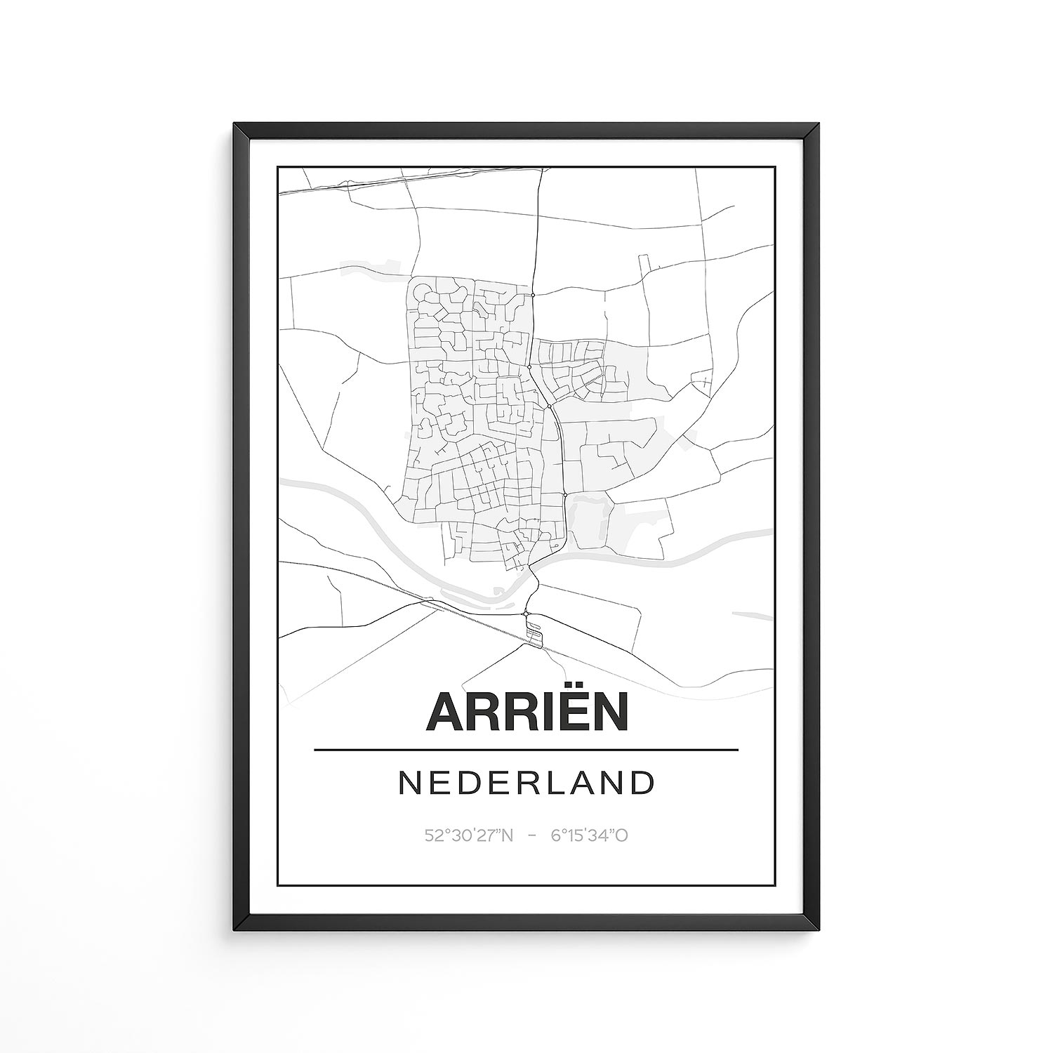 Poster Arriën - Overijssel - Plattegrond