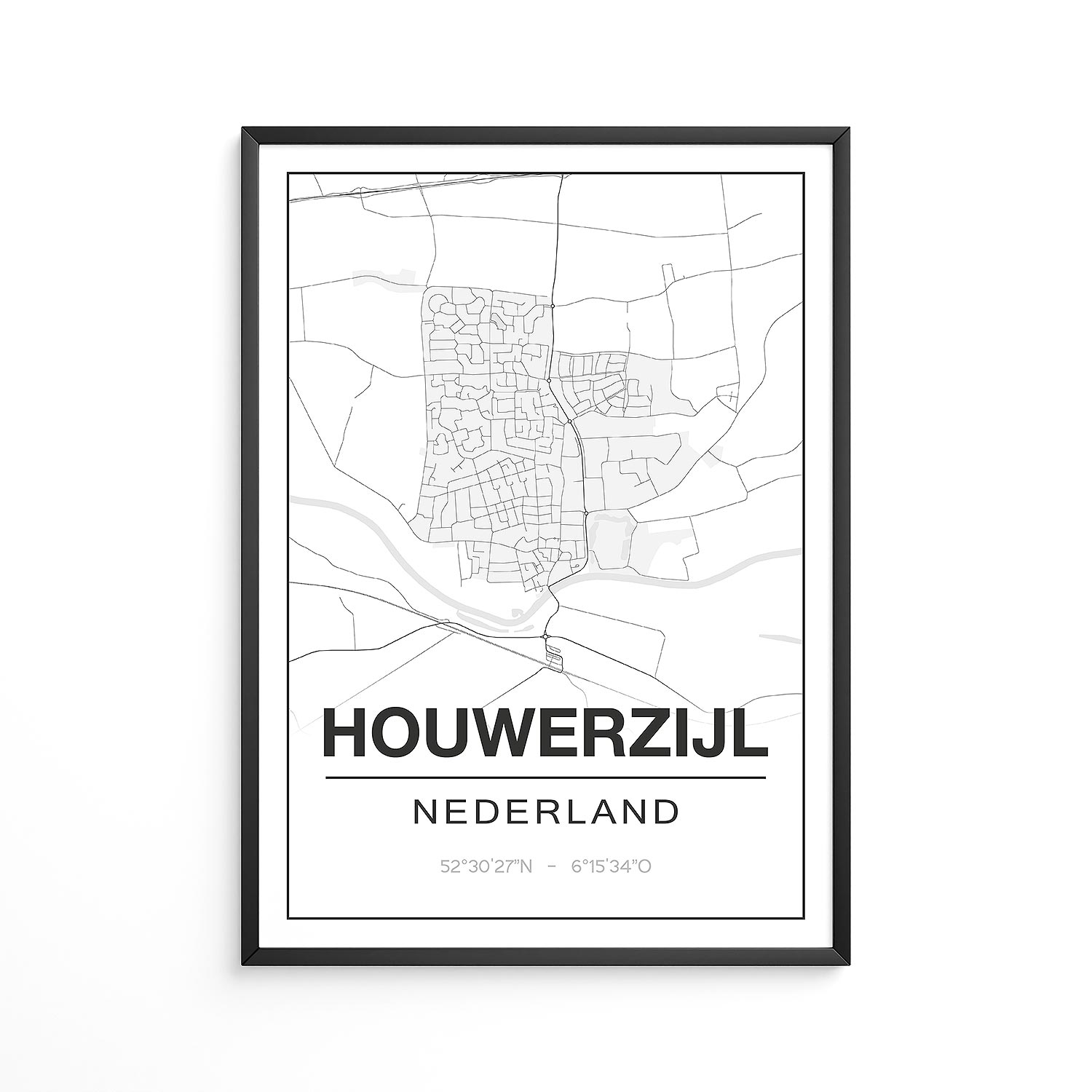 Poster Houwerzijl - Groningen - Plattegrond