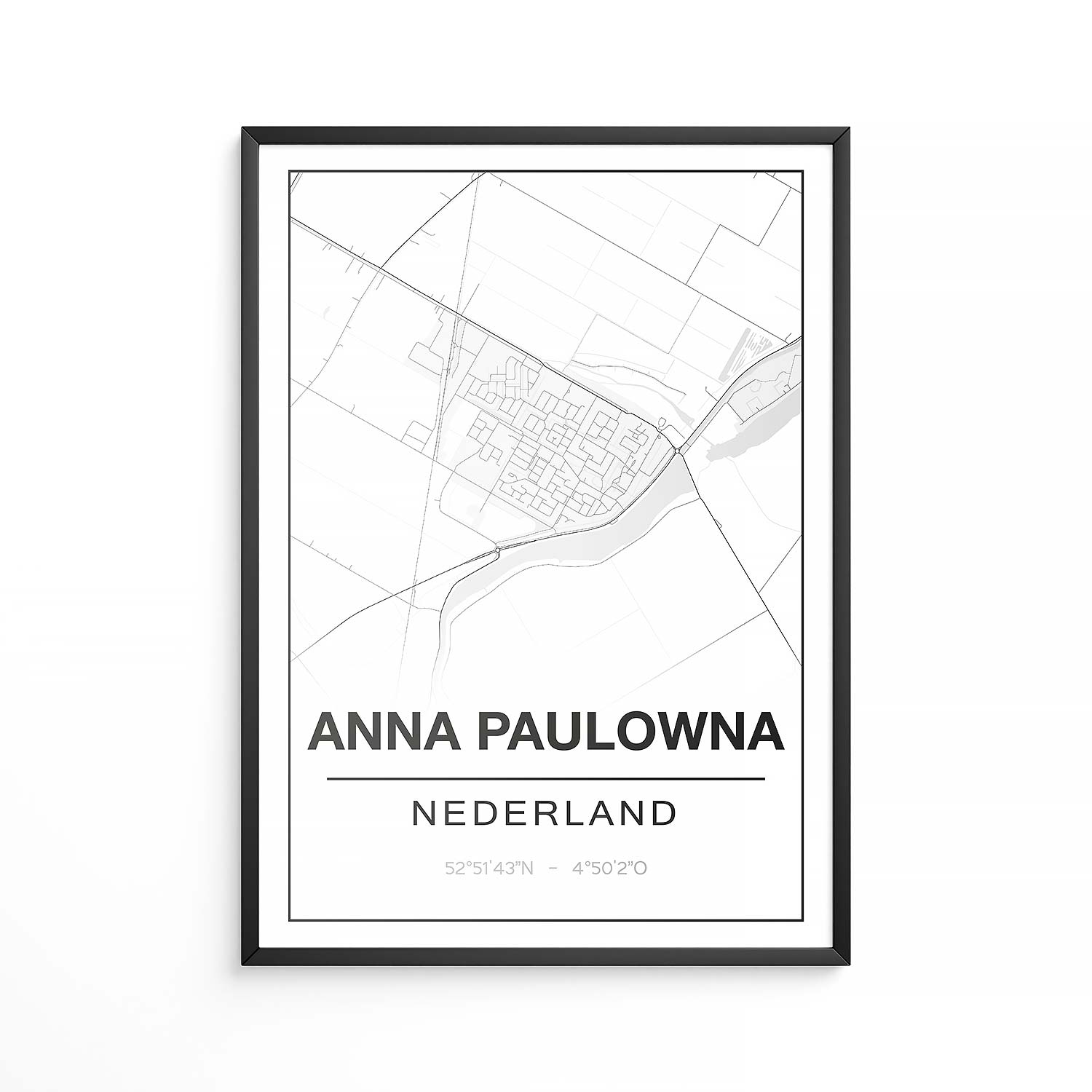 Poster Anna Paulowna - Noord-Holland - Plattegrond