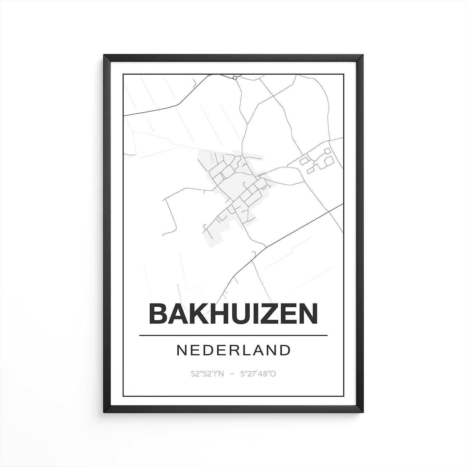 Poster Bakhuizen - Friesland - Plattegrond