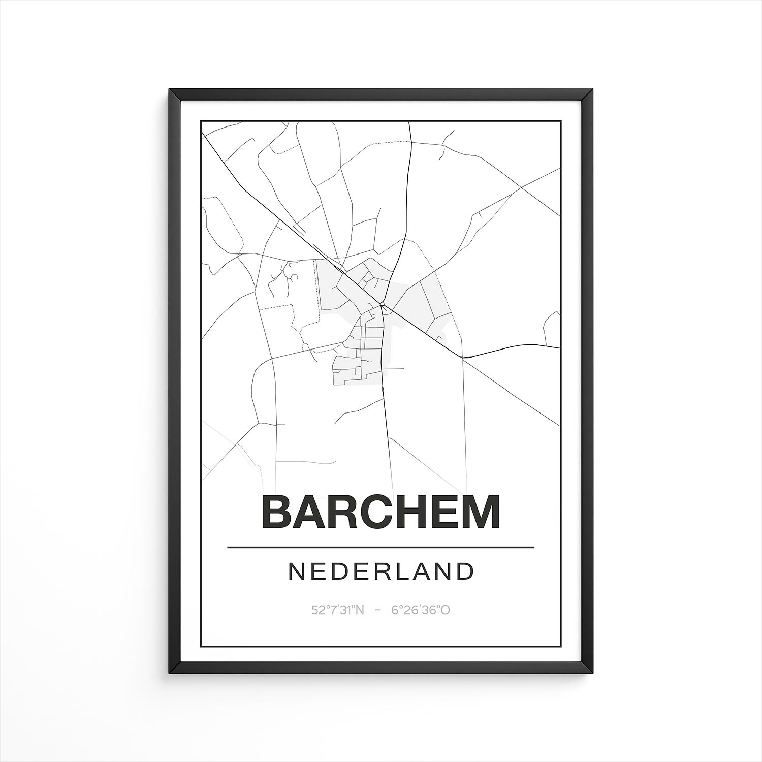Poster Barchem - Gelderland - Plattegrond