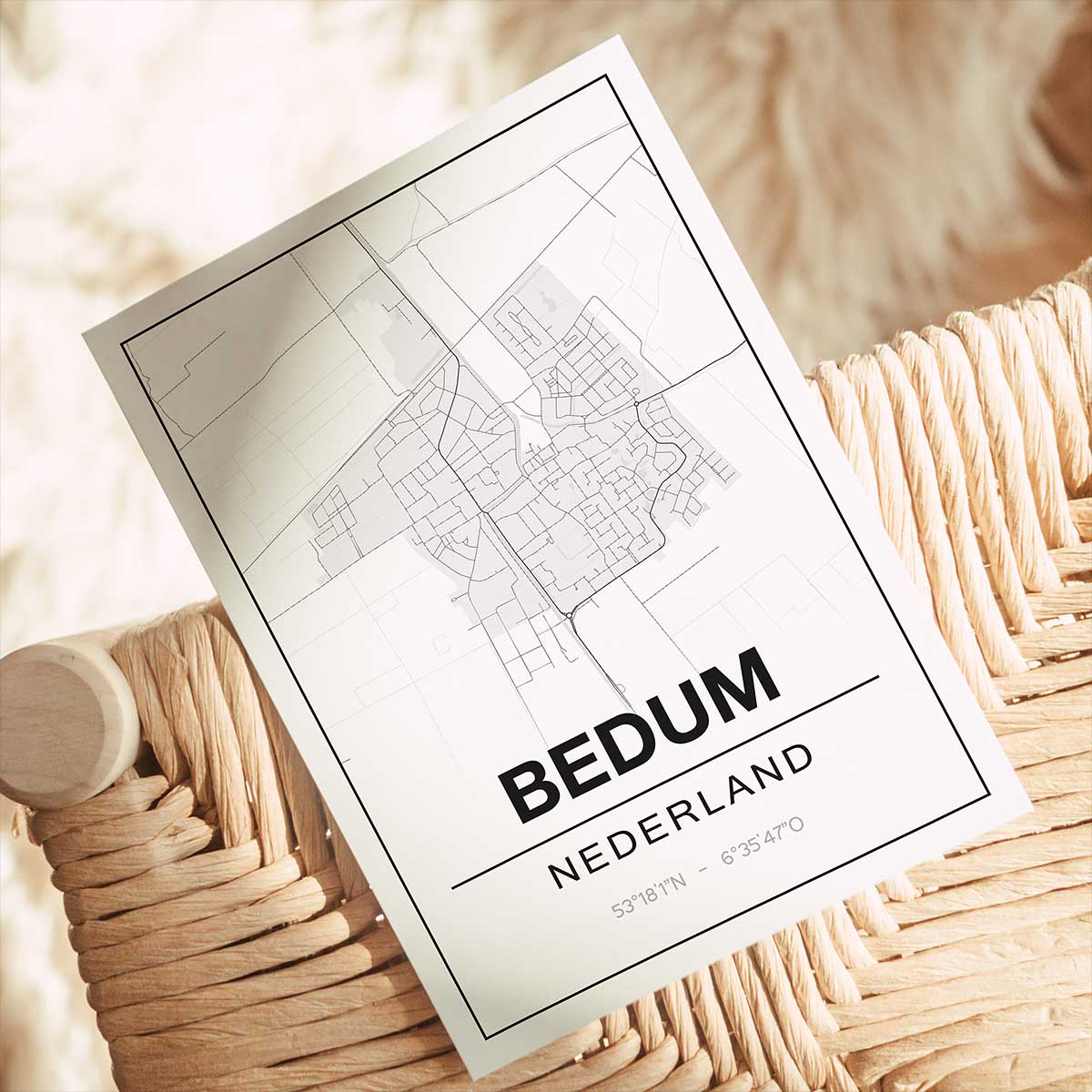 Alternative view of Poster Bedum - Groningen - Plattegrond