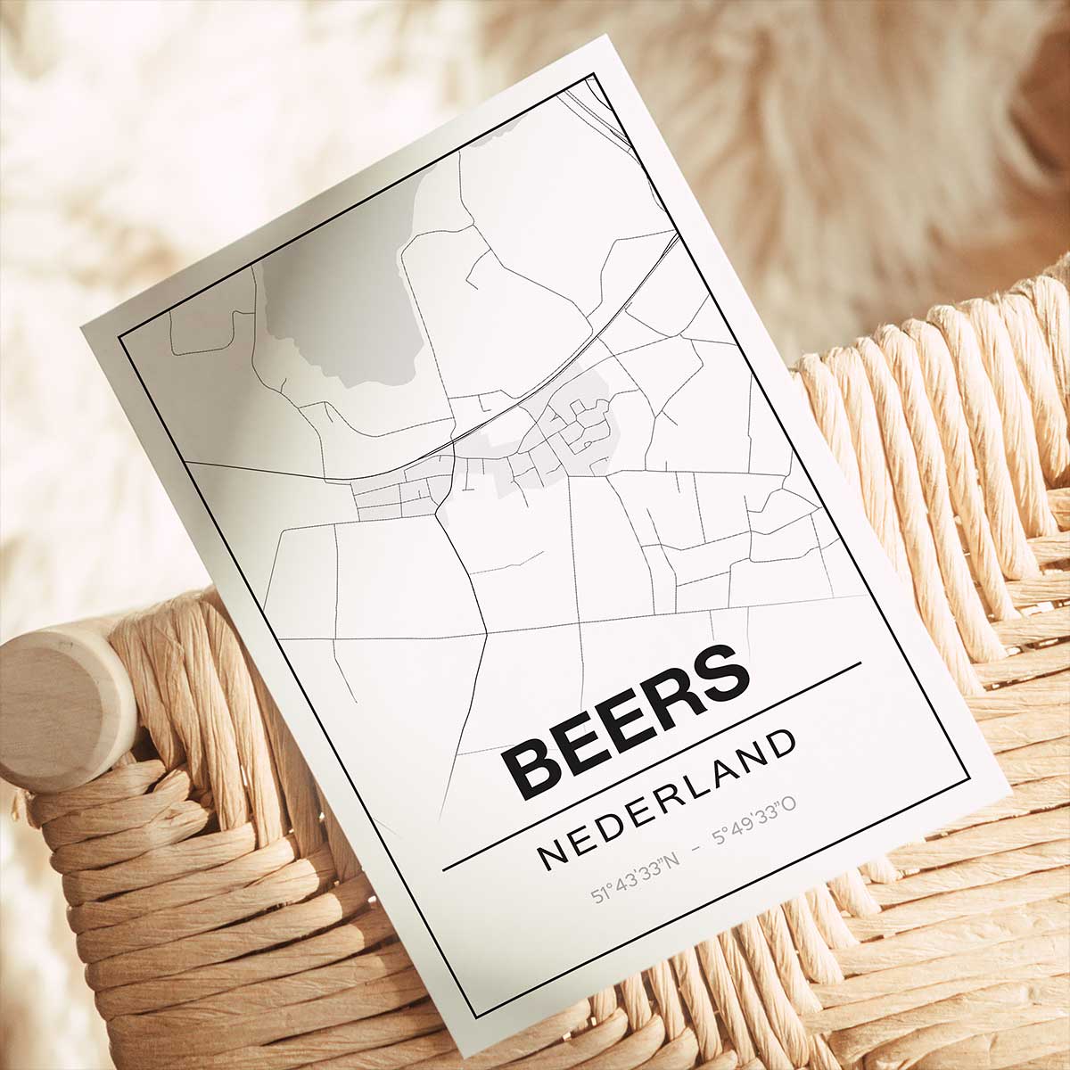 Alternative view of Poster Beers - Noord-Brabant - Plattegrond