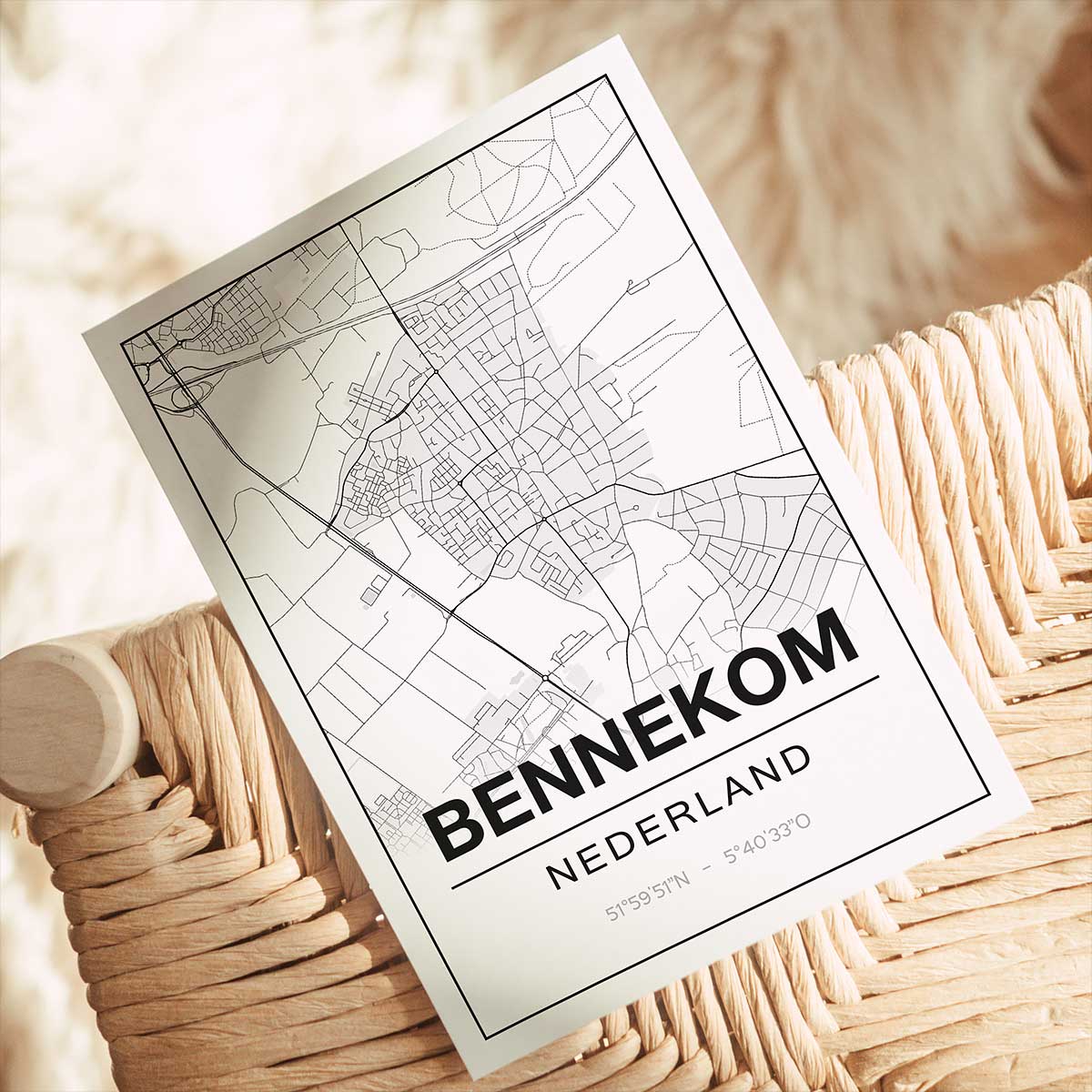 Poster Bennekom - Gelderland - Plattegrond - Afbeelding 2